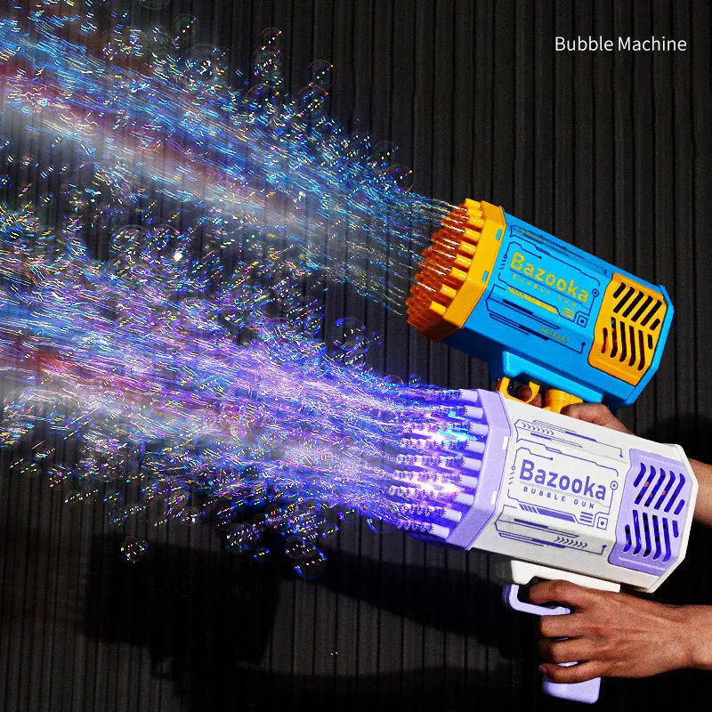 

2022 New 69 Holes Electric Rocket Bubble Gun Automatic Blow Bubbles Gatling Soap Water Bubble Machine for Kids Outdoor Party Toy