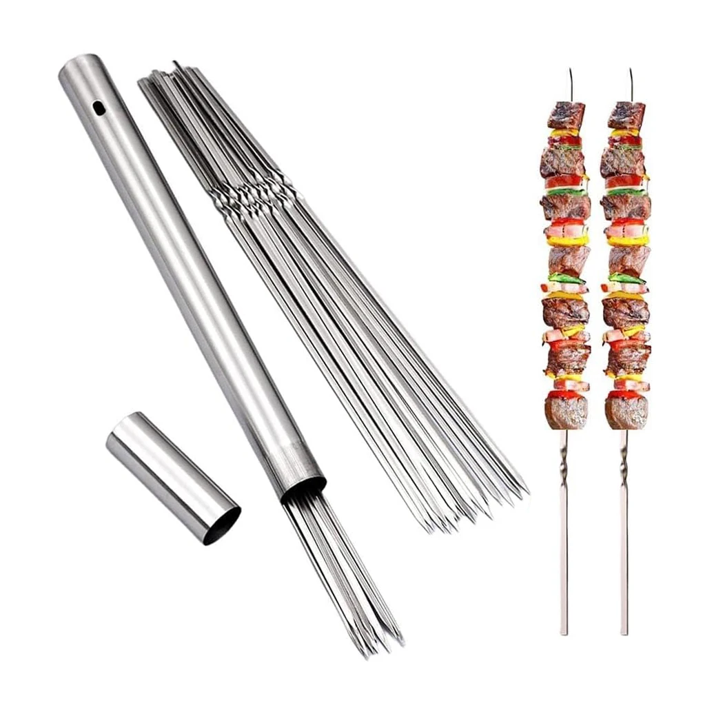 

BBQ Game With Stainless Steel Skewers For Grill Kebab Rack Set Anywhere Can Be Washed Dishwasher