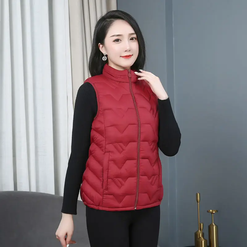 

Vest Women Winter Padded Jacket Women Down Cotton Vests Waistcoat for Female Stand Collar Sleeveless Jacket Coat Veste E458