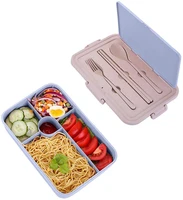bento box for kids adultsbento lunch box with spoon forkchopsticksdurableleakproof lunch containersmicrowave dishwasher