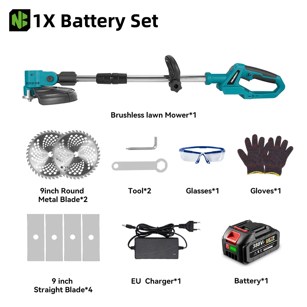 

NEWBENY Бесщеточная электрическая газонокосилка 9 дюймов