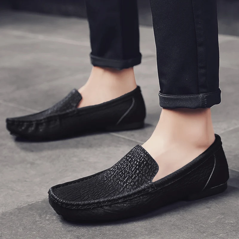 

Brand Designer Suede Leather Lace Up Men Casual Shoes High Quality Soft Mens Loafers Moccasins Italy Fashion Driving Shoes Black