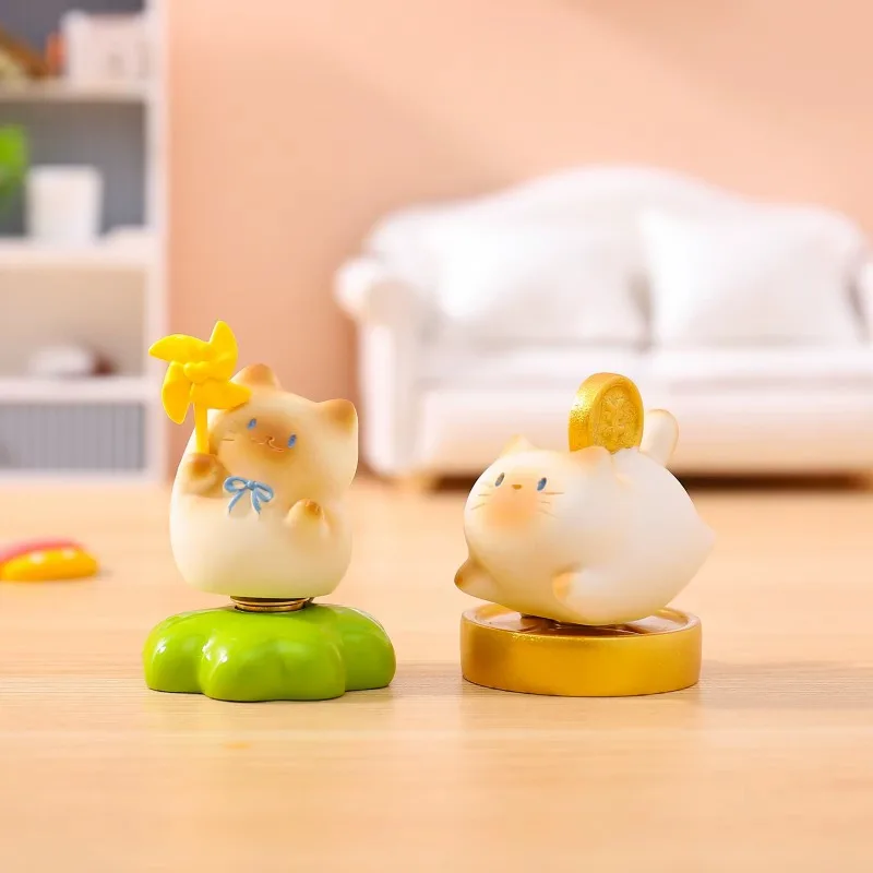 Фото Cats Pai Happy Spinning Bobble-Head Blind Box: Милая вращающаяся фигурка кота, настольный декор для улучшения настроения, снятия стресса и расслабления, подарок для оздоровления. №4
