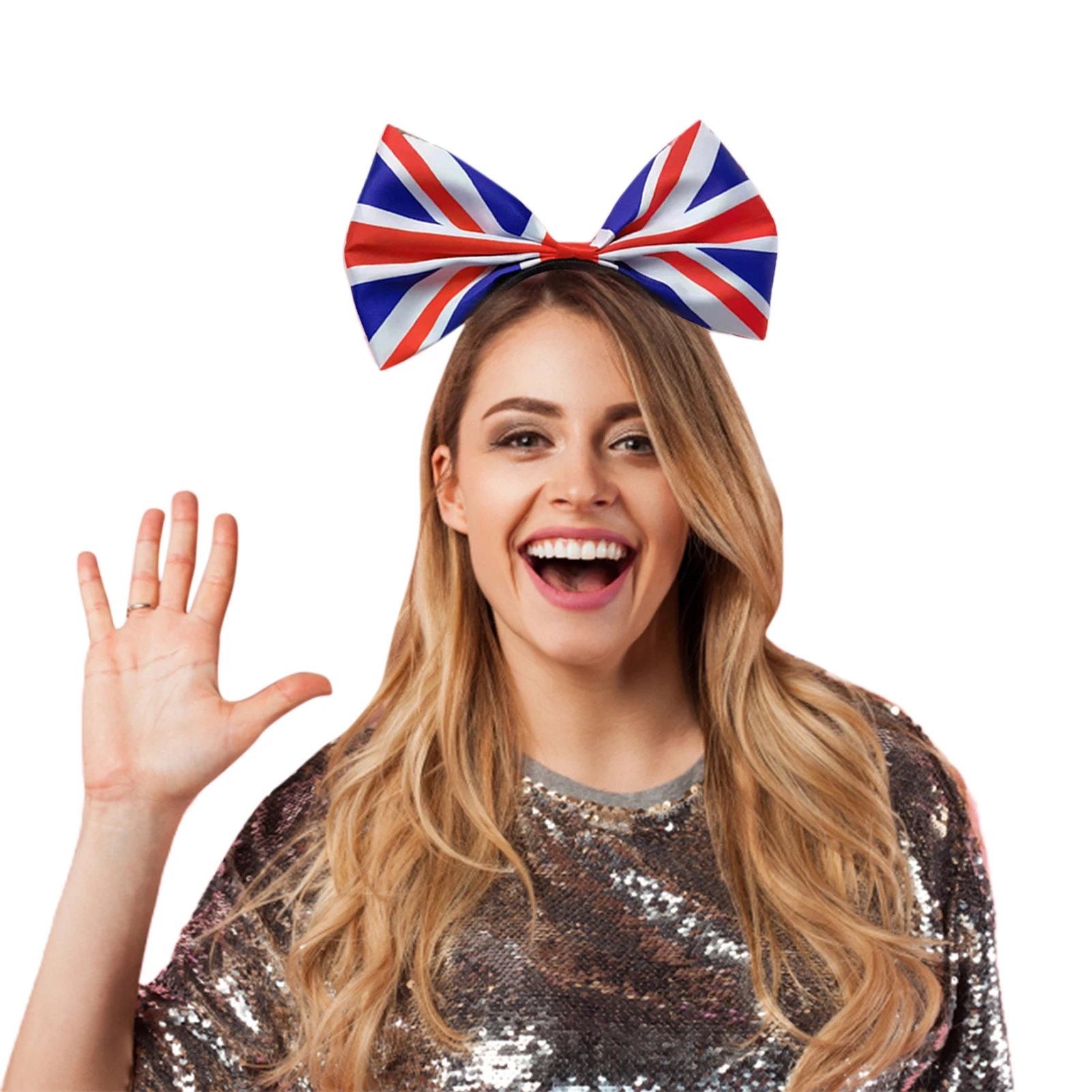 

Union Jack Flag Hairband Photo Prop For Queen Elizabeth II 70th Anniversary Decorations Union Jack Bow Headband Party Supplies