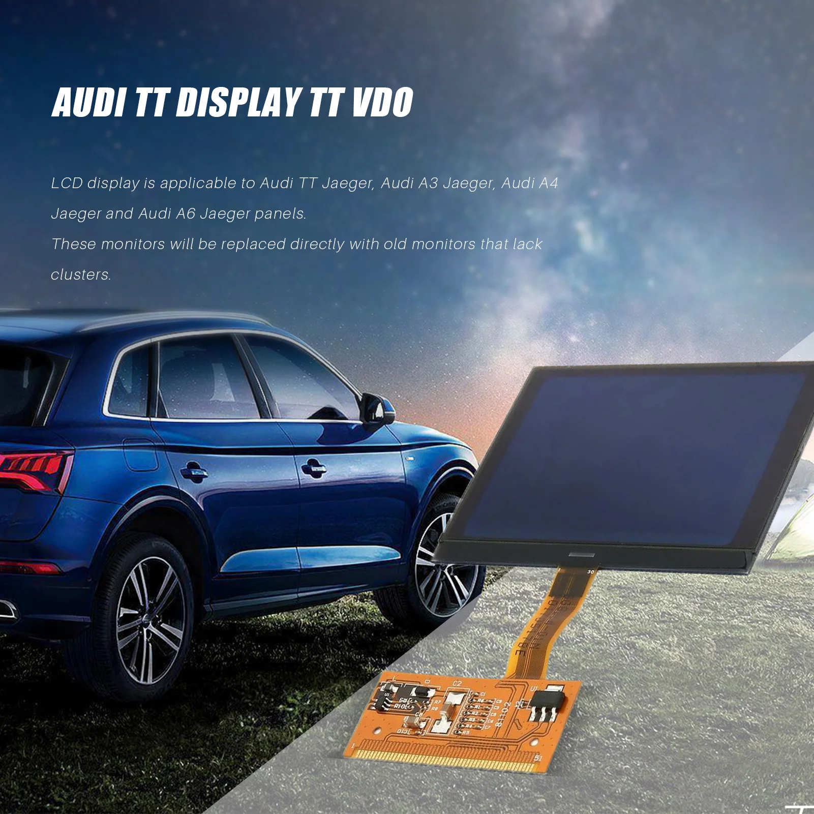 Car LCD Display Screen For New VDO FIS Cluster LCD Monitor Display Screen For A3 A4 A6 Durable Super Quality