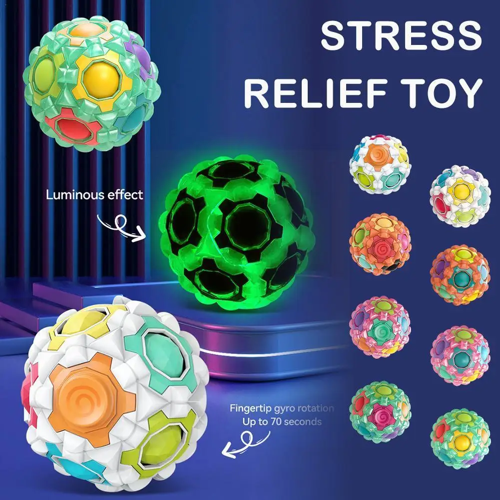 

Luminous Spinning Ball Massage Ball Stress Relief Toy Fidget Toys For Children Adult Stress Reliever Decompression Ball J3W7