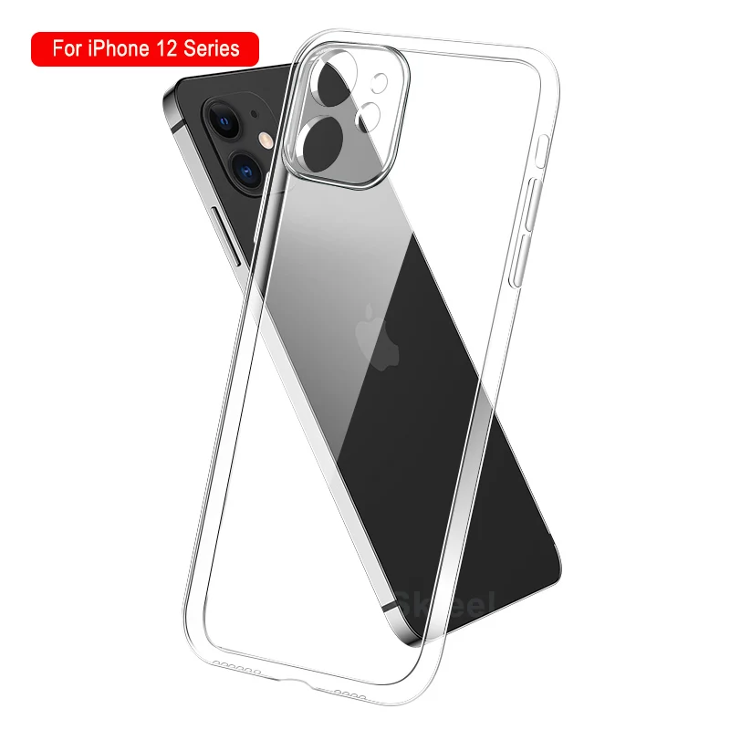 

Silicone Soft TPU Phone Case For iPhone 12 Pro Max Shockproof Silicone On iPhone 12 Mini Back Cover Phone Case Lens Protection