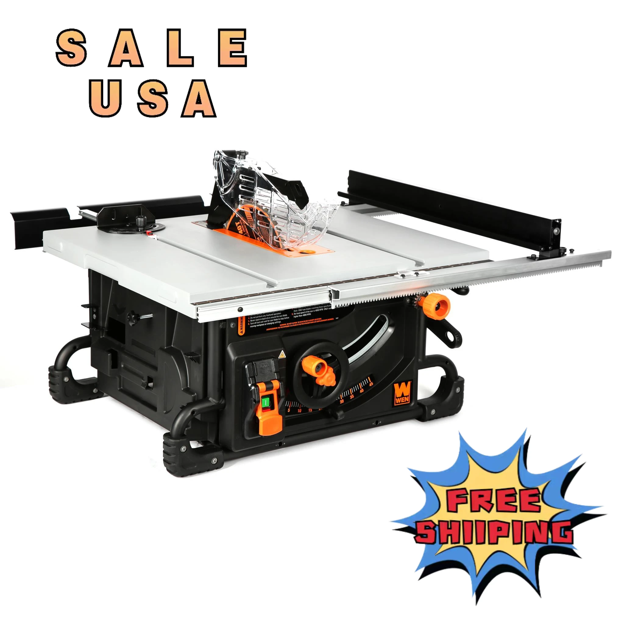 

WEN 15-Amp 2 HP 10-Inch Industrial Benchtop Jobsite Table Saw. NEW,USA