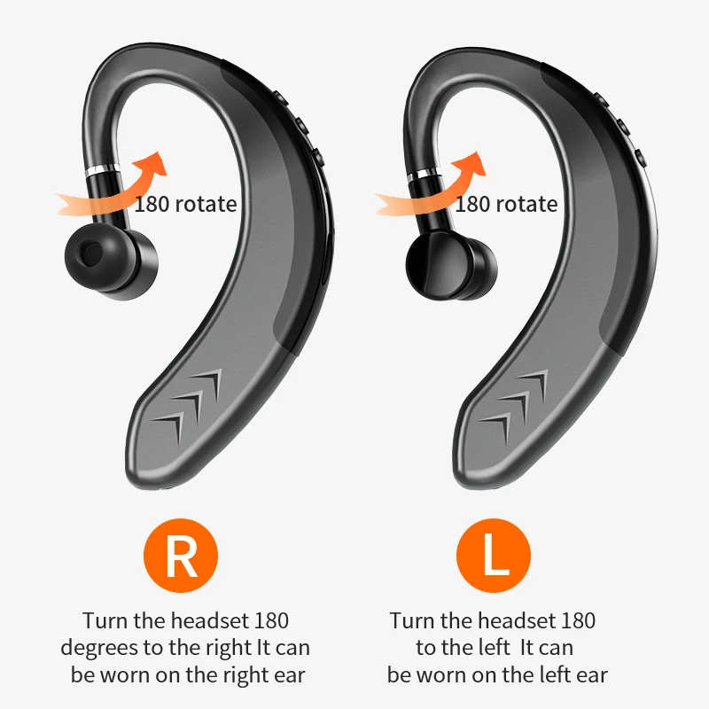 Wireless Bluetooth Headset Single Ear Left and Right Ear Wear Ear-Mounted for iPhone Samsung Xiaomi Phone in-Ear Earphone 4