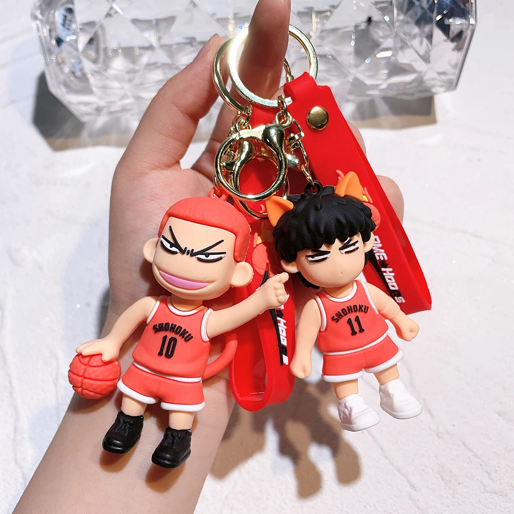 

Hot Blood Anime SLAM DUNK PVC Figurine Model Keychain Cartoon Sakuragi Hanamichi Kaede Rukawa Pendant Keyring Backpack Ornament