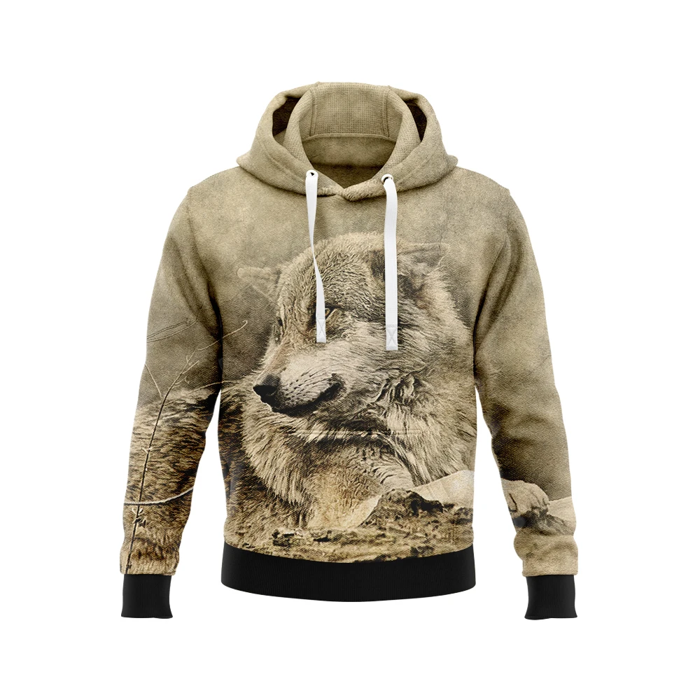 Wolf 3d Printed Hoodies Unisex Cool Pullover Animal Graphic Sweatshirt Men’s Street Wear