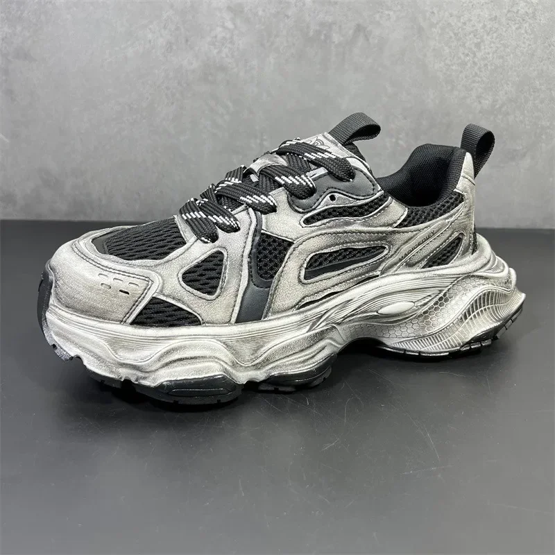 Массивные кроссовки мужские дизайнерские для бега модная повседневная сетчатая