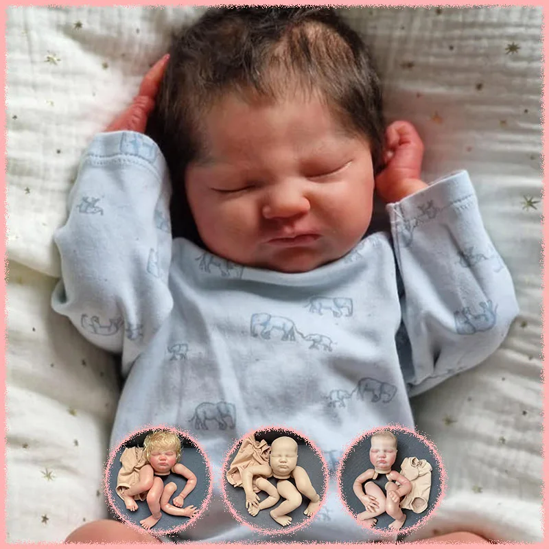 Фото Кукла Reborn Quinlyn: Набор для самостоятельной сборки (предварительно окрашенный/неокрашенный), 19 дюймов, мягкая на ощупь, с эффектом свежих цветов, детали куклы DIY с тканевым телом, коллекционная. №1