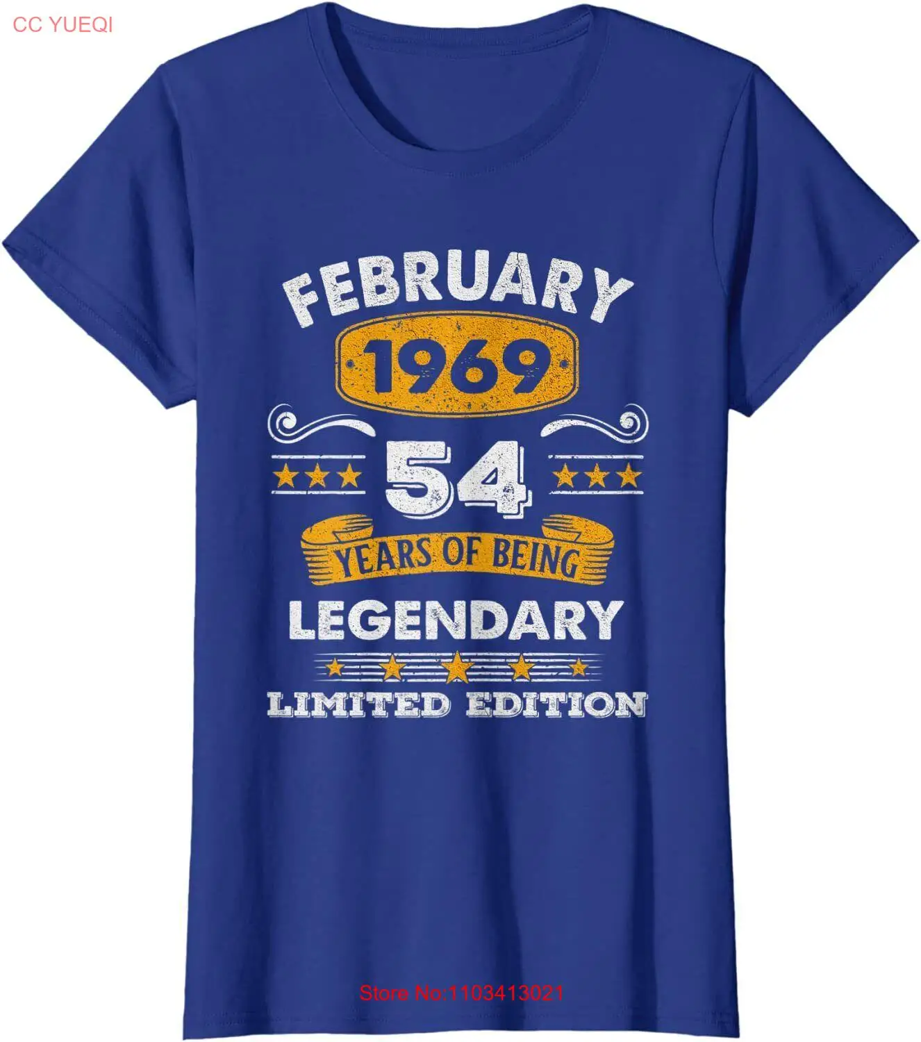 Женская футболка с круглым вырезом Legend 54 лет и 54-й день рождения 1969 года.