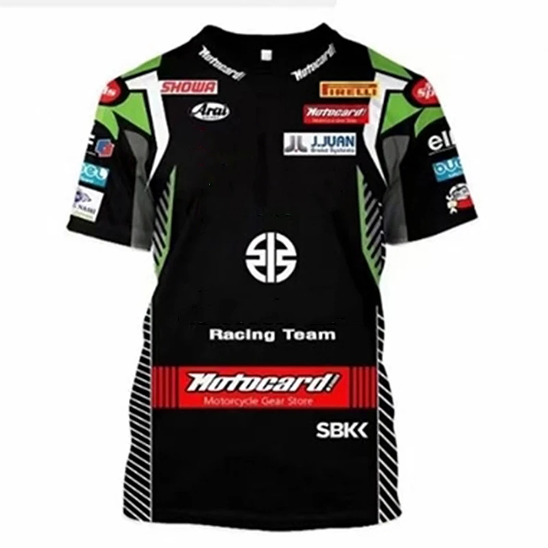 

2022 Summer Men's Outdoor Motorcycle Riding Off-Road Downhill Clothing Street Hip Hop Harajuku Punk Kawasaki T-Shirt