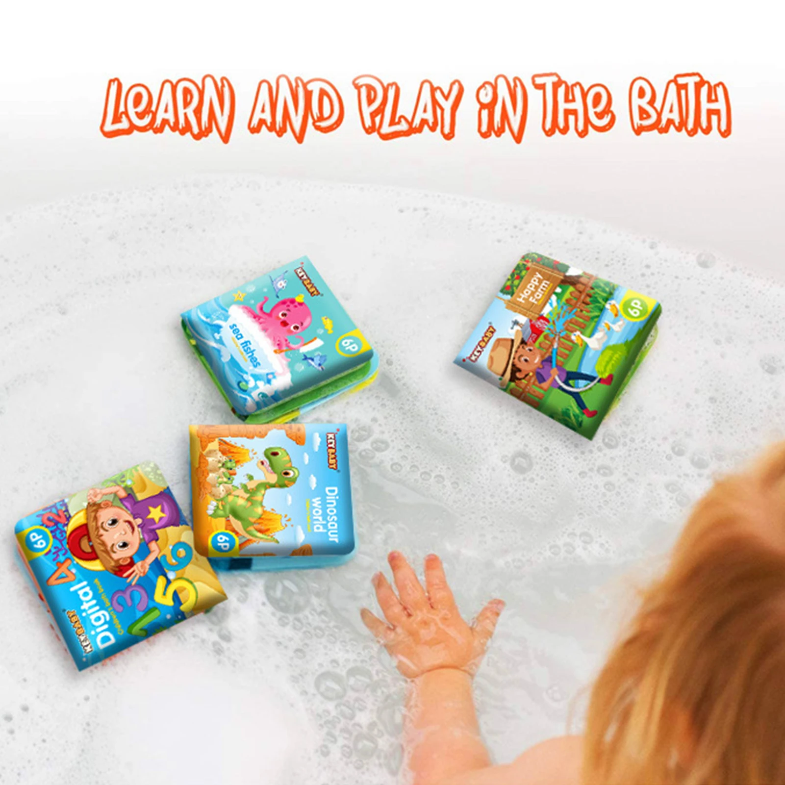 

Funny Baby Cartoon Bath Books Floating EVA Infant Shower Books Toy Activity Waterproof Pages With Animals Stories Numbers