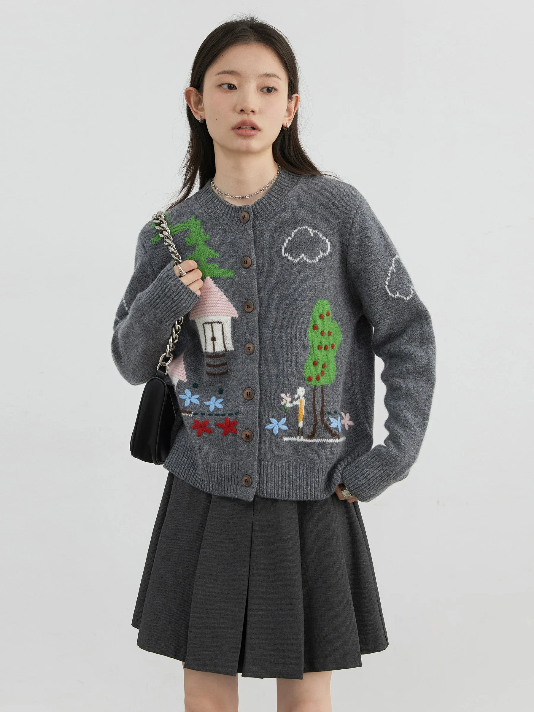 CHIC VEN женские свитера свободные тонкие новые вязаные кардиганы жаккардовые