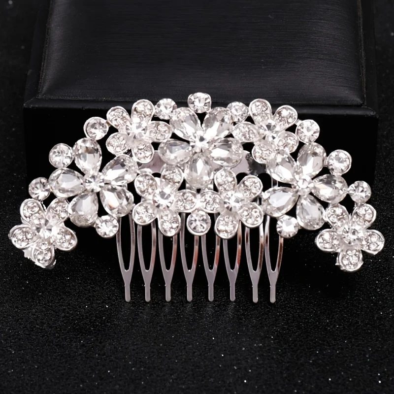 Роскошная женская заколка-гребень для волос с искусственным кристаллом
