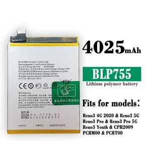 new 100 original high capacity battery blp755 for oppo reno 3 5g reno 3 5g mobile phone replacement accessories batteries free global shipping