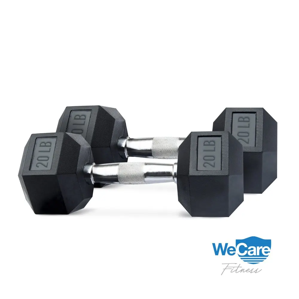 

Fitness, 20lb Rubber Chrome Dumbbells, Pair