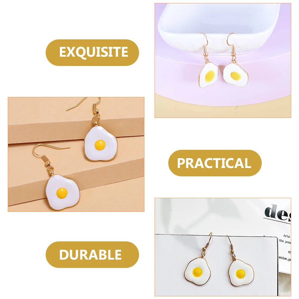 Серьги-пашот в виде яйца жареное очарование подвесные забавные для женщин
