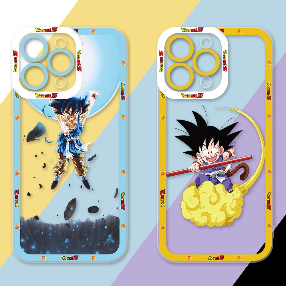 

Anime D-Dragon Ball Goku Phone Case For iPhone 15 14 12 13 11 Pro Max Mini 8 7 6 6S X XS SE Plus Soft Silicone Transparent Cover