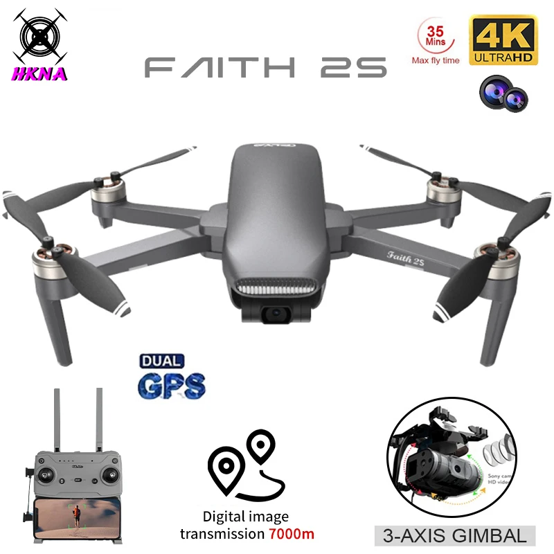 

2022 HKNA FAITH 2S Радиоуправляемый вертолет GPS Дрон 4K профессиональная HD Двойная камера 3-осевой карданный цифровой графический 7000 м бесщеточный Д...