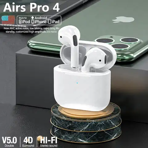 Оригинальный Apple AirPods Pro 4 наушники-вкладыши TWS Bluetooth 5,0 наушники беспроводные наушники Earpods игровая гарнитура для Xiaomi iPhone наушники