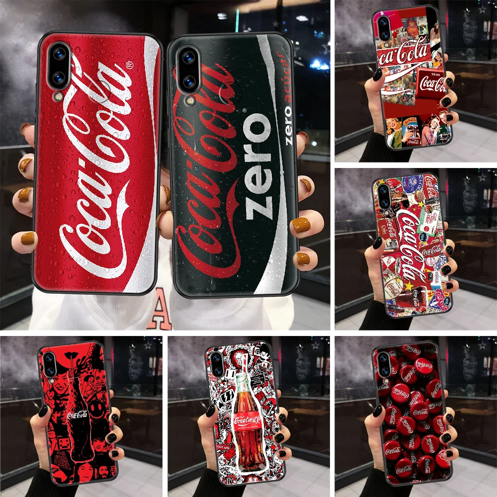 

coca-cola Phone Case For Huawei Honor 6A 7A 7C 8A 8X 8 9 9X 10 10i 20 Lite Pro black luxury hoesjes silicone shell fashion cover