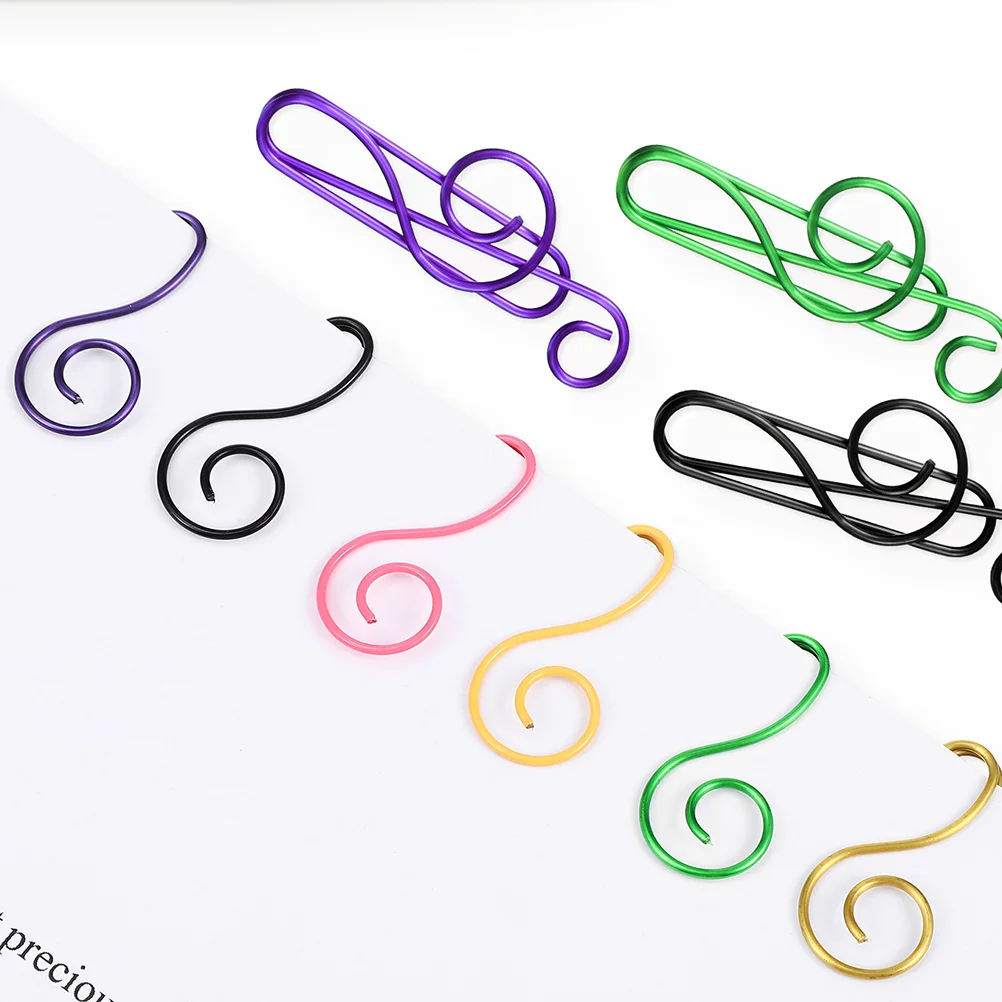 

75pcs Decorative Music Note Shaped Document Clip Sturdy Metal Clip Office Supply Stationery clips