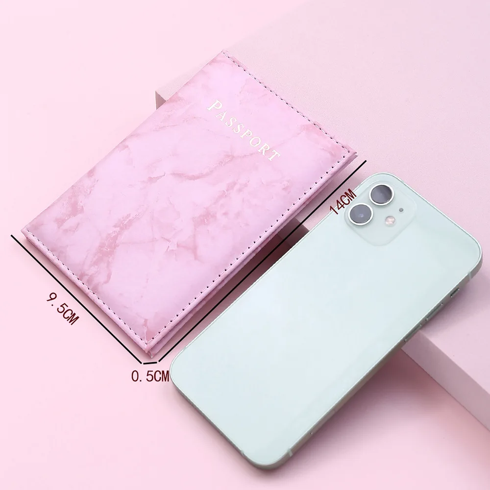 

PU Marble Passport Cover Travel Passport Holder Leather Protector Ticket Document Business Credit ID Cards Wallet Case Organizer