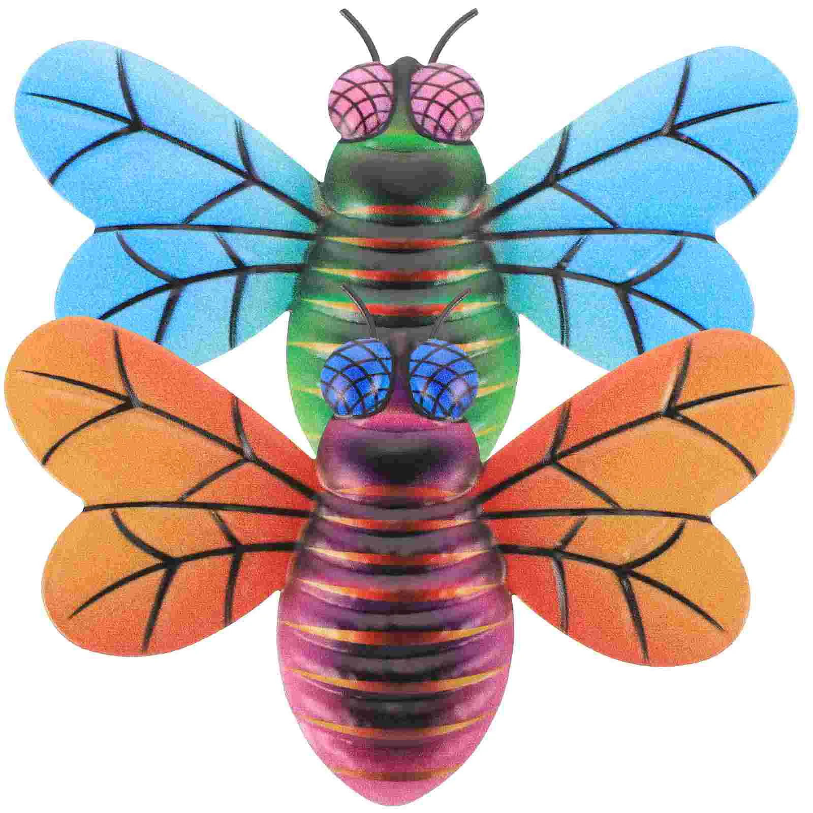 

Wall Metaldecorgarden Sculpture Hanging Decoration Honeybee Iron Bumblebee 3D Animal Figurines Honeyartwork Honeybees