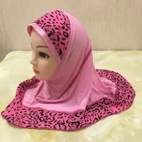 h083 muslim small baby girls hijab with prints full cover elastic islamic scarf hatsturban caps headwrap bonnet shawl
