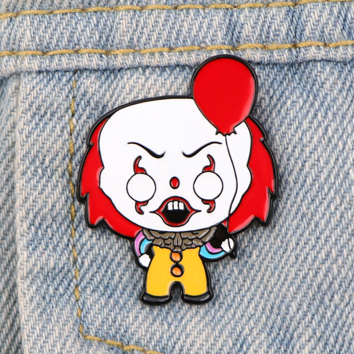 Эмалированные броши в виде фильма клоуна форме ужасов для женщин значки заколки