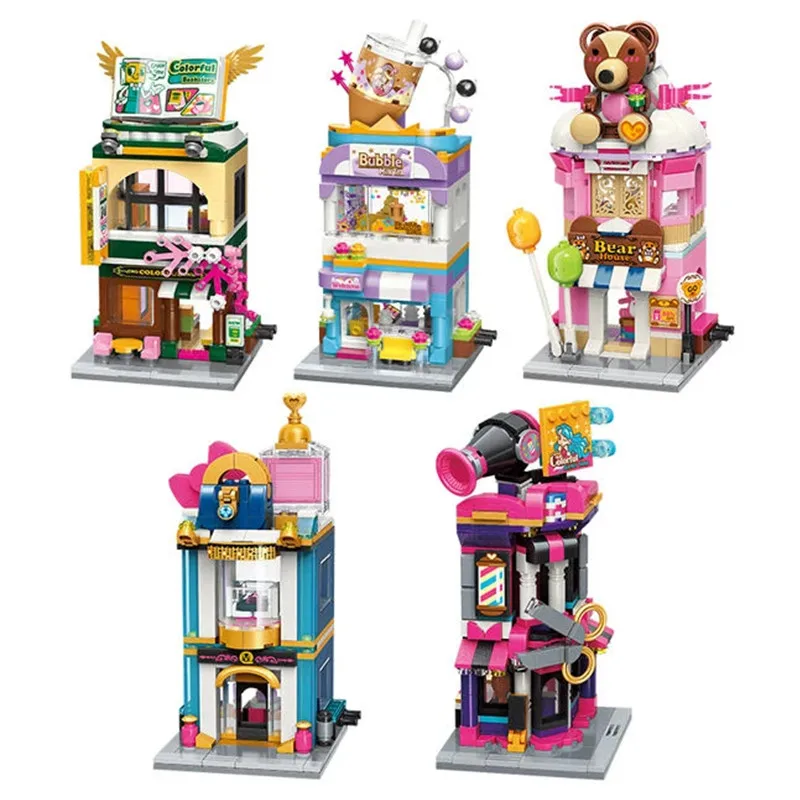 

Keeppley красочные строительные блоки уличный вид головоломка маленькие частицы сборки игрушки архитектурное украшение подарок для детей девочки