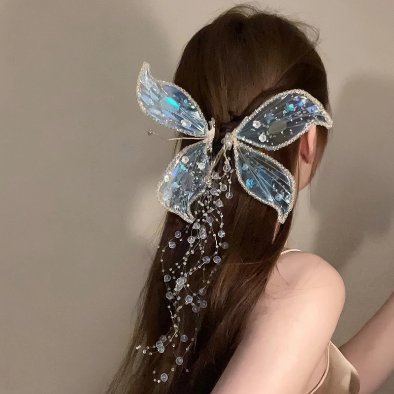 

1 Pair Fashion Curly Hair Clip Flower Crystal Tassel Butterfly Duckbill Clip Girls Sweet Hairpins Ladies Creative Headwear