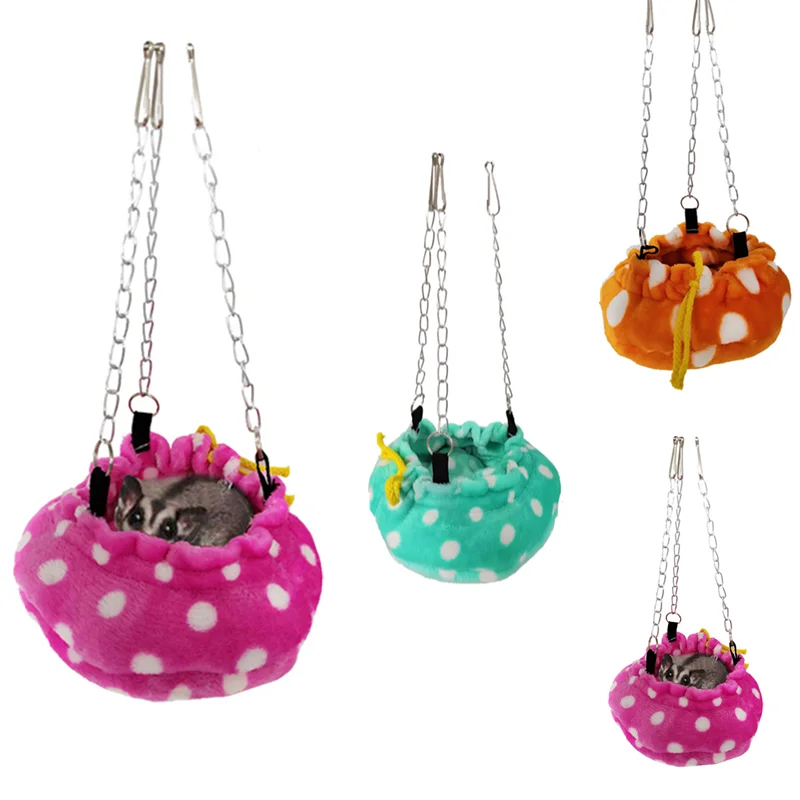 

Parrot Hamster Squirrel Cloth Nest Sugar Glider Hanging Sleeping Bag Pumpkin Shape Hammock For Four Seasons