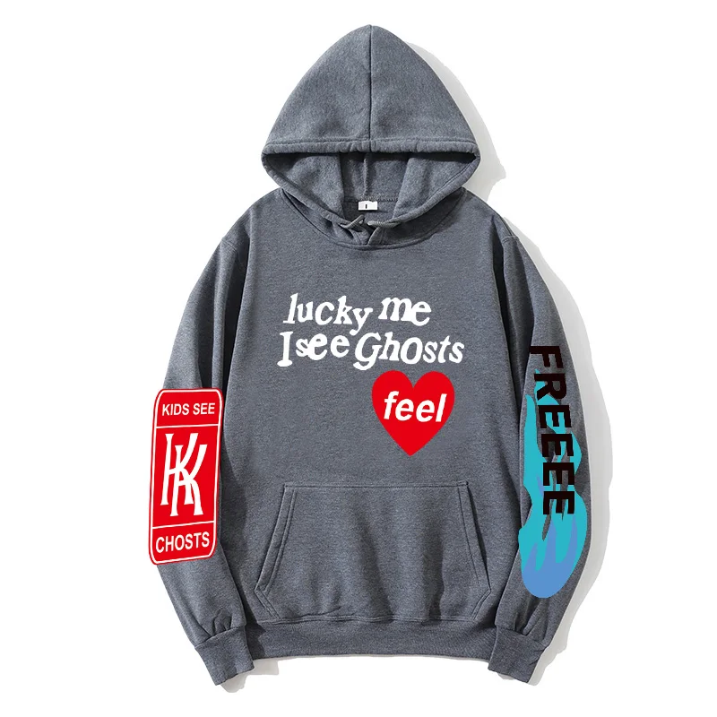 

2022 Kanye West Graffiti Letter Print Plus Velvet Sweatshirt Men Harajuku Fleece Hoodie Hip Hop Stranger Things Hooded Hoodies