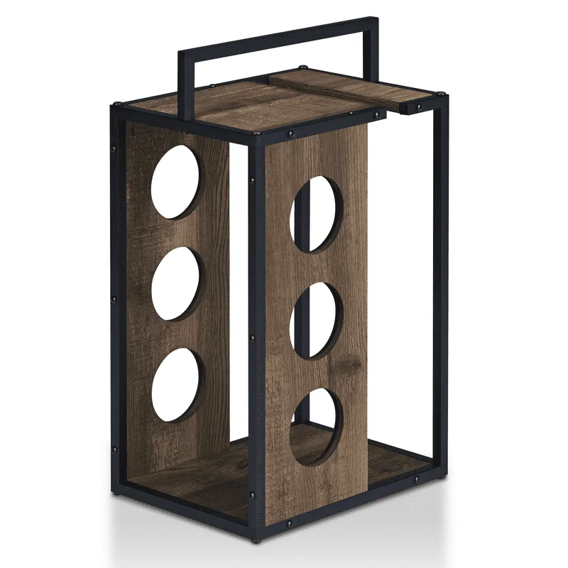 

Rustic 3-Bottle Wine Rack, Reclaimed Oak