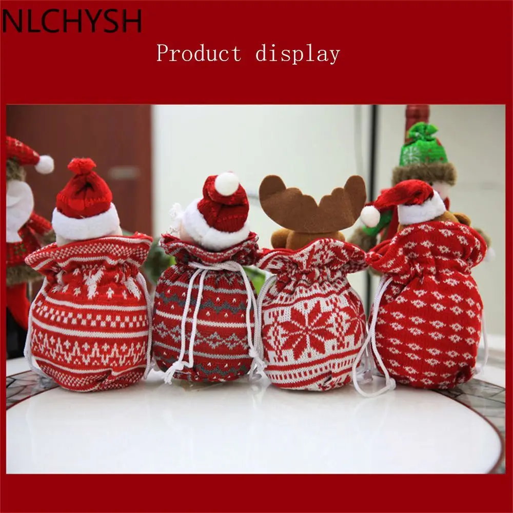

New Creative Santa Claus Apple Decoration Little Bear Candy Bag Christmas Drawstring Bag Cute Doll Christmas Eve Калядны вечар