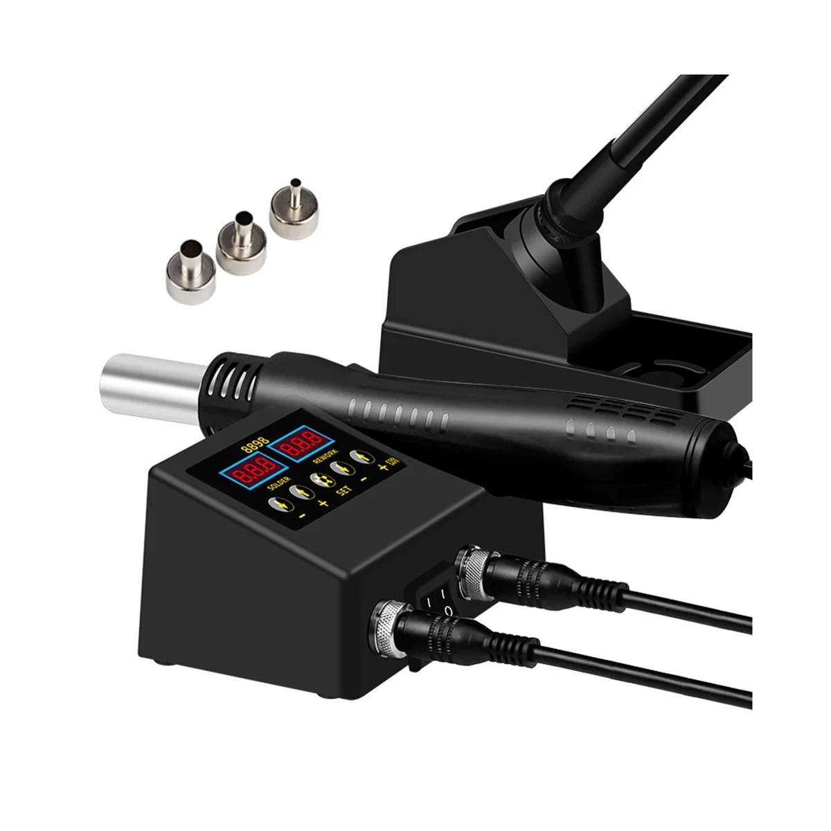 Паяльная станция 2 в 1 с ЖК-дисплеем