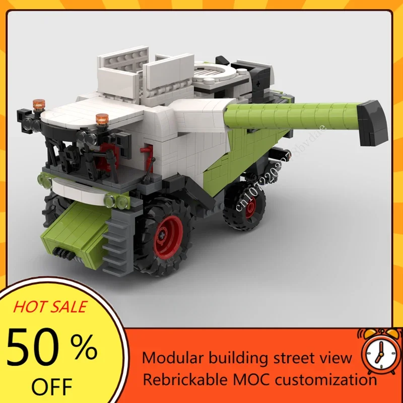 Фото 1218 шт. MOC City Claas Lexion 8900-5300 Набор головоломок на заказ - Креативный сборный комплект «сделай сам» для детей - подарок на день рождения и Рождество №3