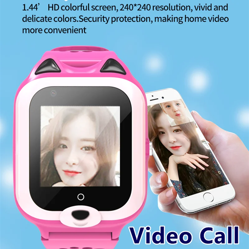 4g smart kids watch tracker ip67 waterproof video call gps lbs wifi positioning voice monitoring alarm clock phone watches free global shipping