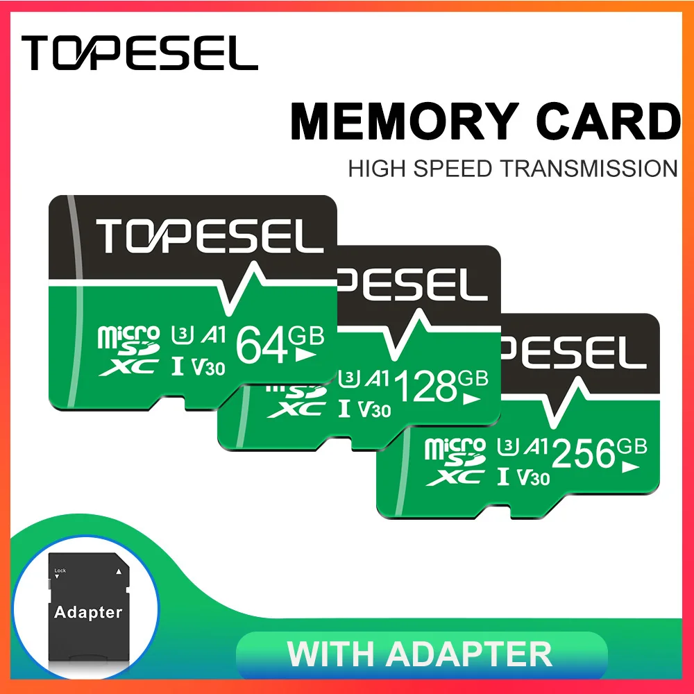 

Micro SD Card Memory Cards A1 V30 U3 Class 10 Micro SDXC UHS-I TF Card for Camera/Drone/Dash Cam with package free SD adapter