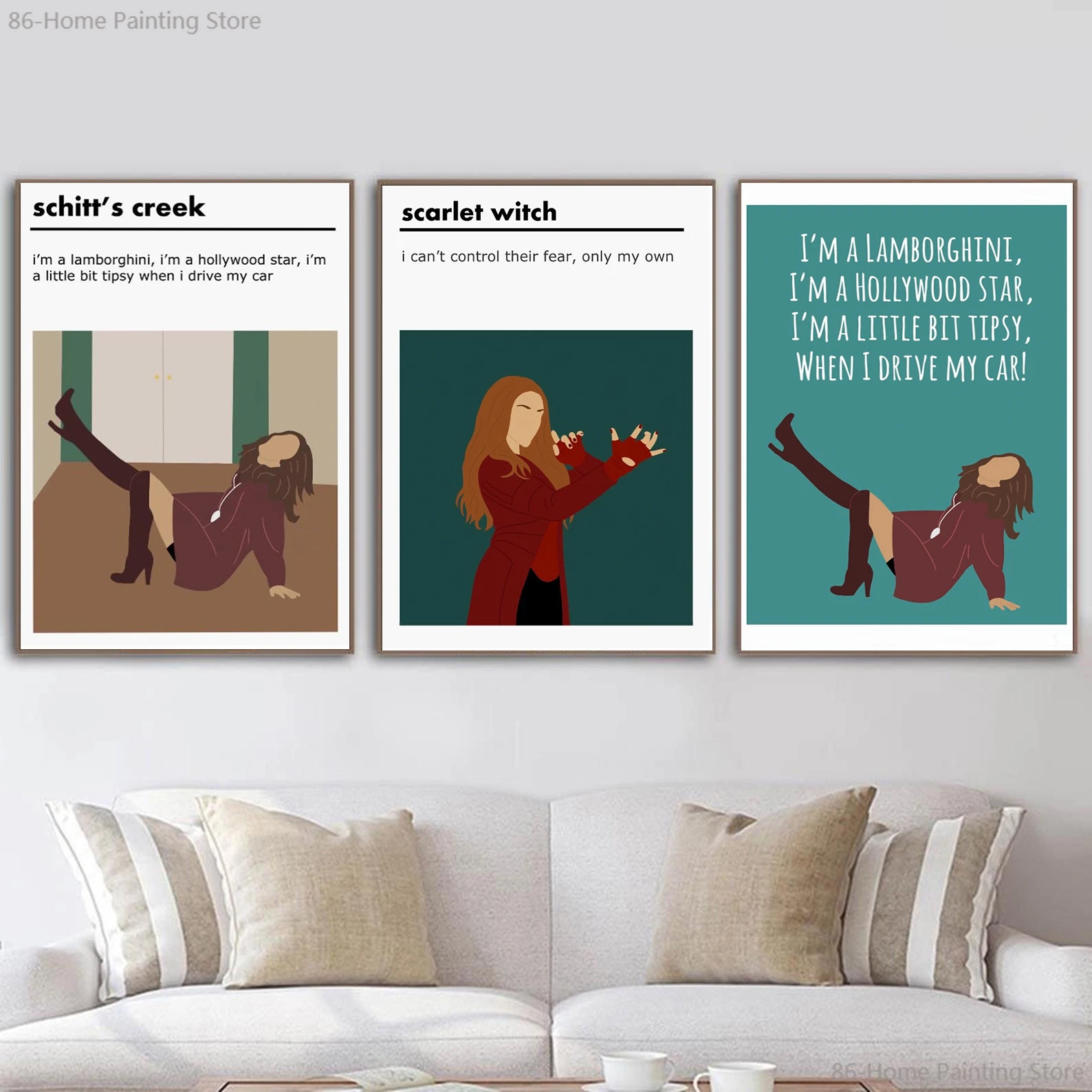 Abstratc фильм настенное искусство Женщины Средний век Ретро Холст Живопись Цитата