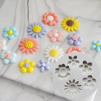 small flower chocolate silicone mold fondant cake molds ice cube candy pastry mould biscuits baking cake decoration tools k092