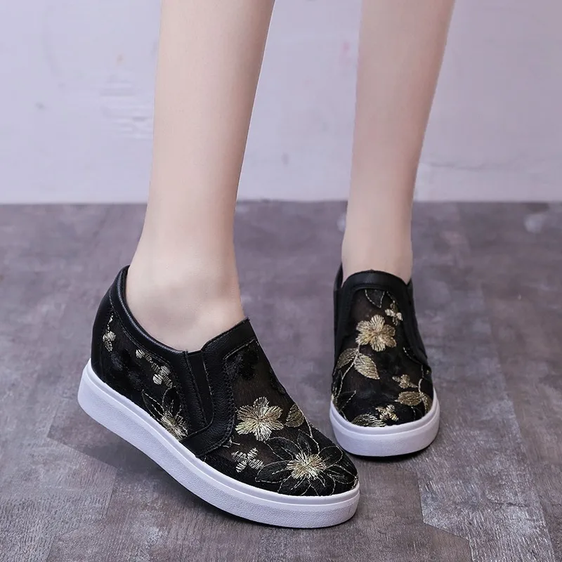 

Women Summer Hidden Wedge Sneakers Woman Flat with Casual Shoes Slip On Walking Shoes For Womens