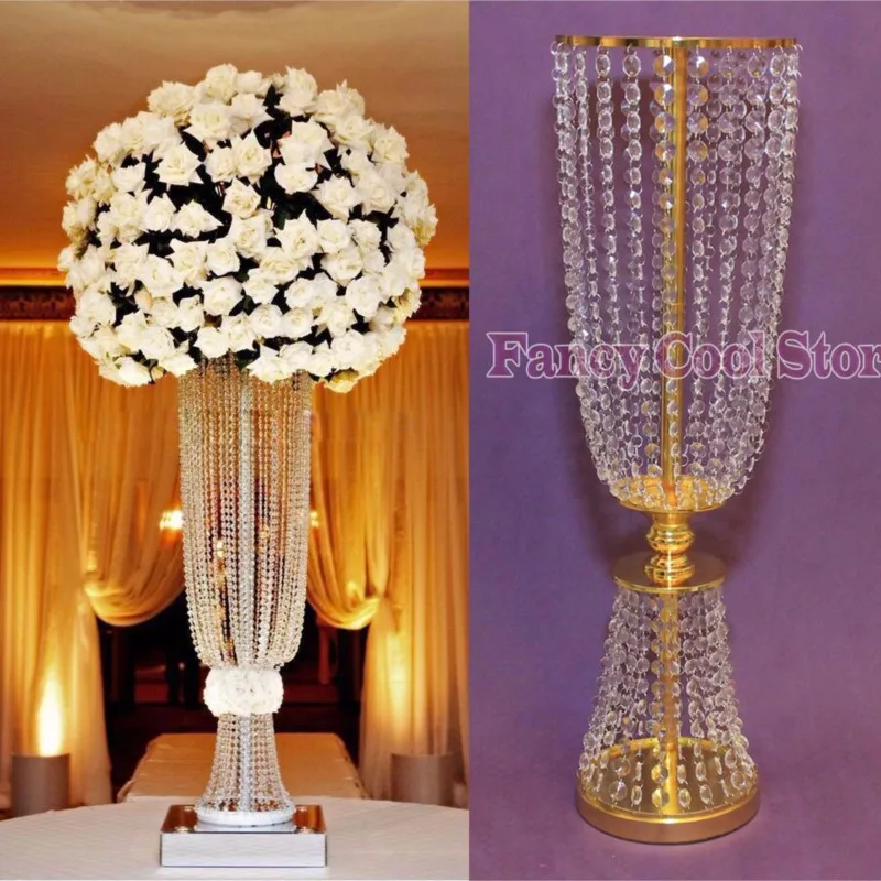 

80cm(H) gold wedding centerpiece wedding table flower stand crystal pillar