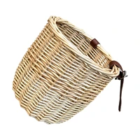 bike basket front bike front handlebar basket with adjustable buckles natural wicker woven basket with adjustable buckles bike