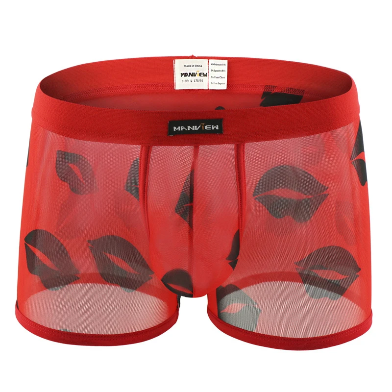 2 Pcs/Lot Men's Transparent Panties Breathable Mesh Fashion Charm Comfortable Sexy Underwear Men's Large Size Boxer